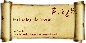 Pulszky Örzse névjegykártya